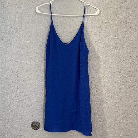 Wilfred Royal Blue V-Neck Mini Dress - Picture 1 of 3